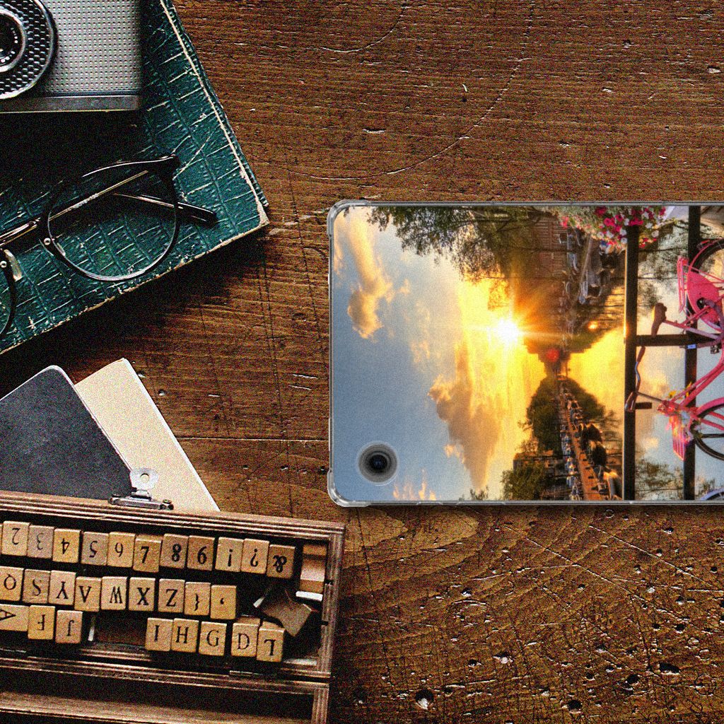 Samsung Galaxy Tab A9 Hip Hoesje Amsterdamse Grachten design Amsterdamse grachten aanzicht