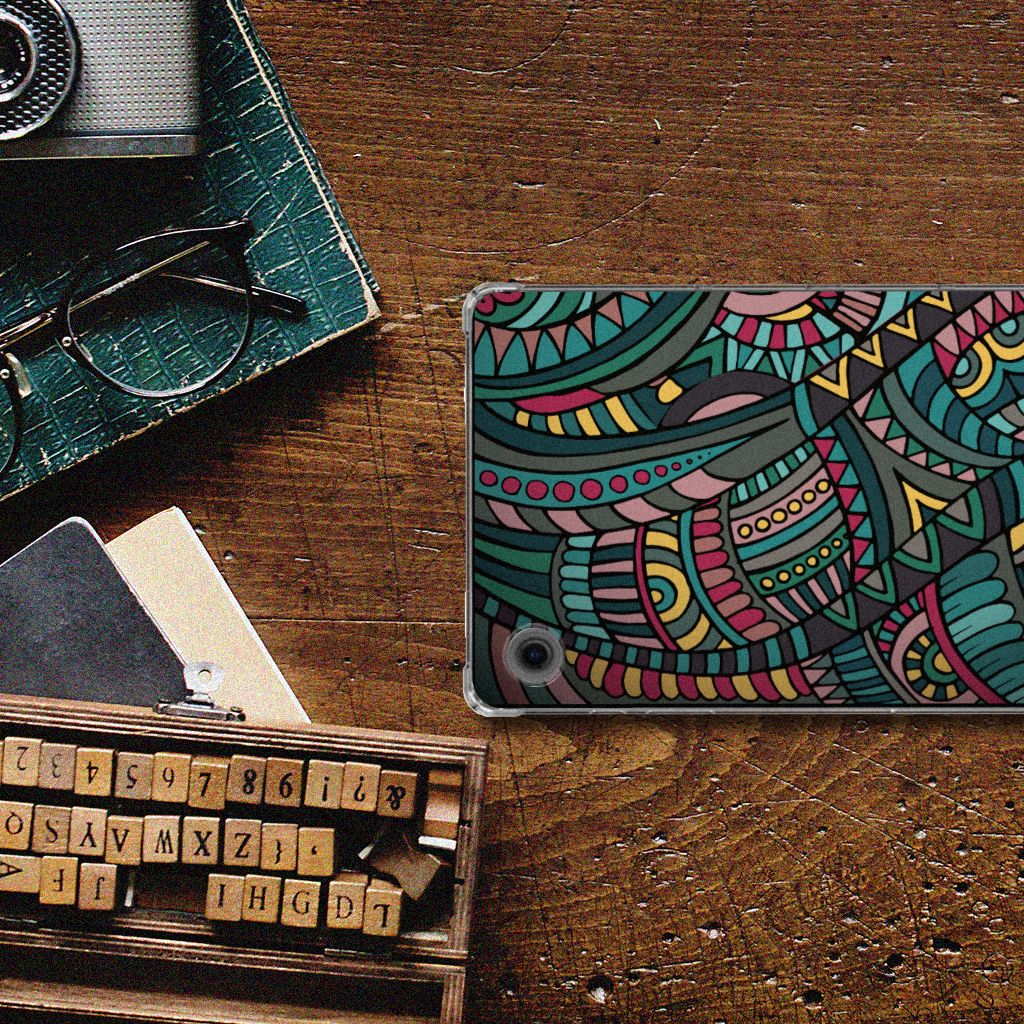 Samsung Galaxy Tab A9 Hippe Hoes Aztec met kleurrijk retro ontwerp en kunstzinnige uitstraling