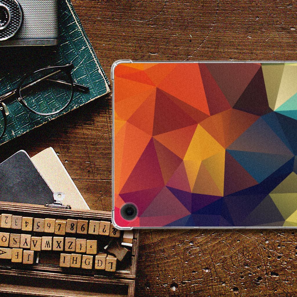 Samsung Galaxy Tab A9 Plus Back Cover Polygon Color kleurrijke driehoeken abstract design patroon