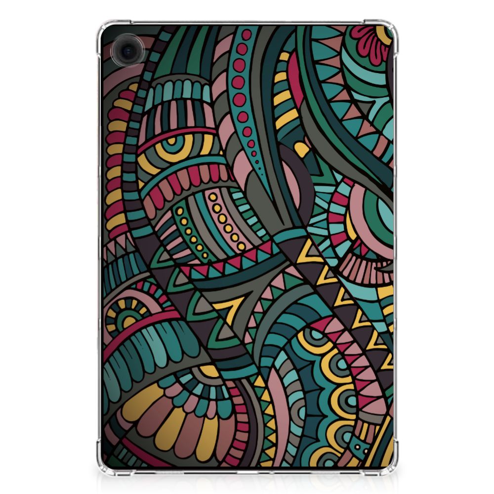 Samsung Galaxy Tab A9 Plus Hippe Hoes Aztec retro design achterkant