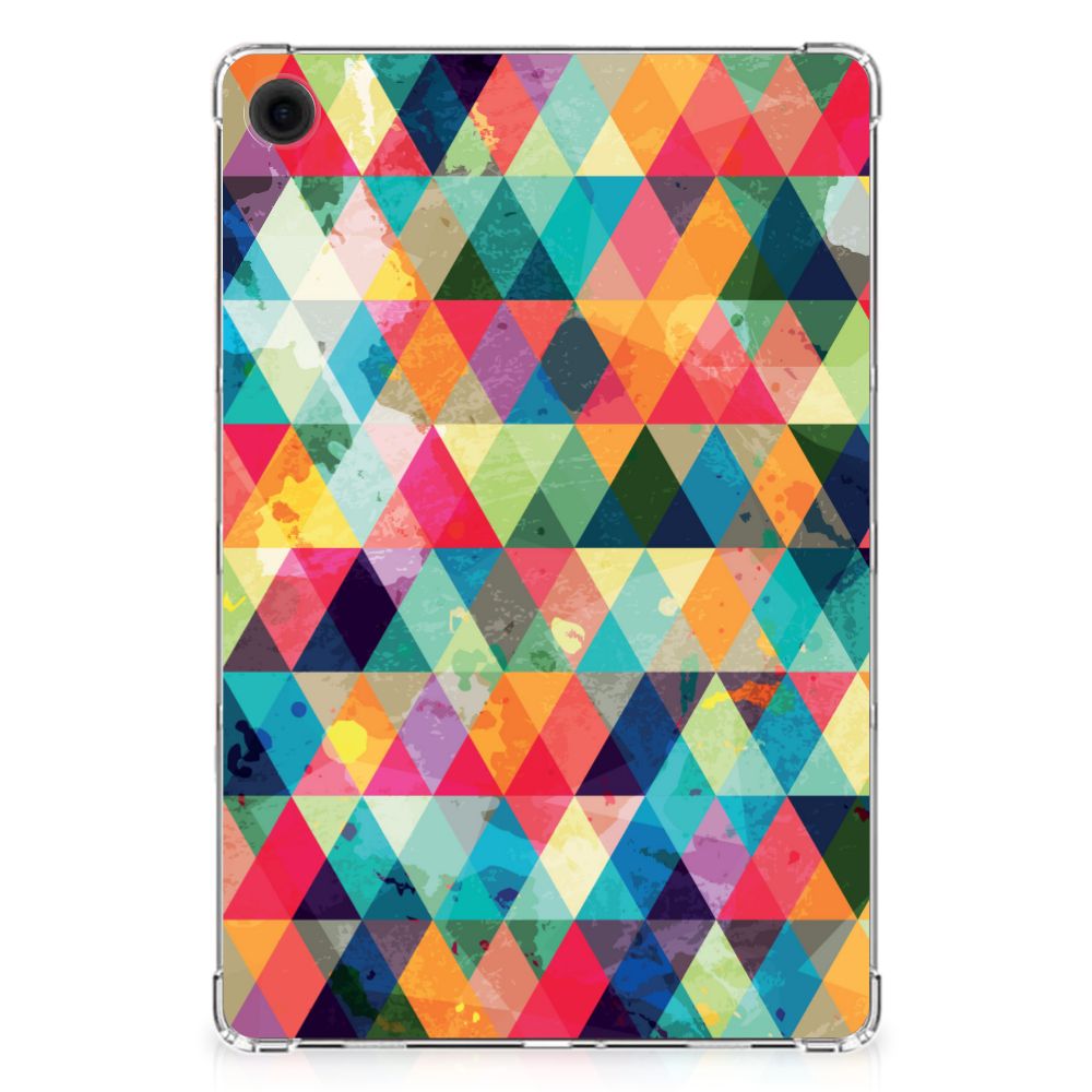 Samsung Galaxy Tab A9 Plus Hippe Hoes Geruit met kleurrijk ruitjesontwerp voor opvallende uitstraling 🎨.