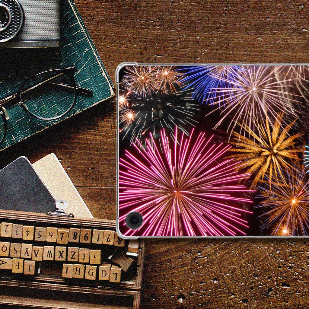 Samsung Galaxy Tab A9 Plus Leuke Siliconen Hoes Vuurwerk