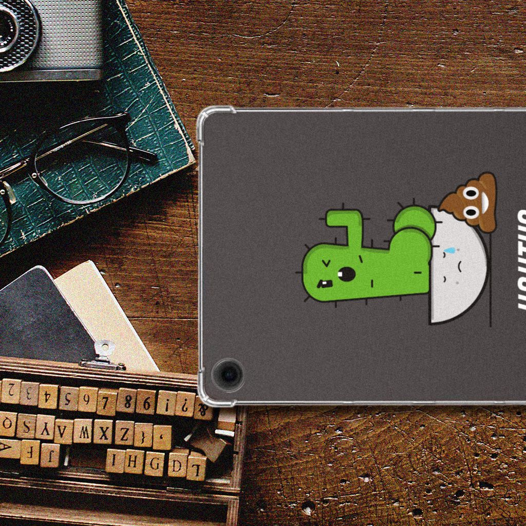 Samsung Galaxy Tab A9 Plus Tablet Back Cover Cactus Poo design achterzijde