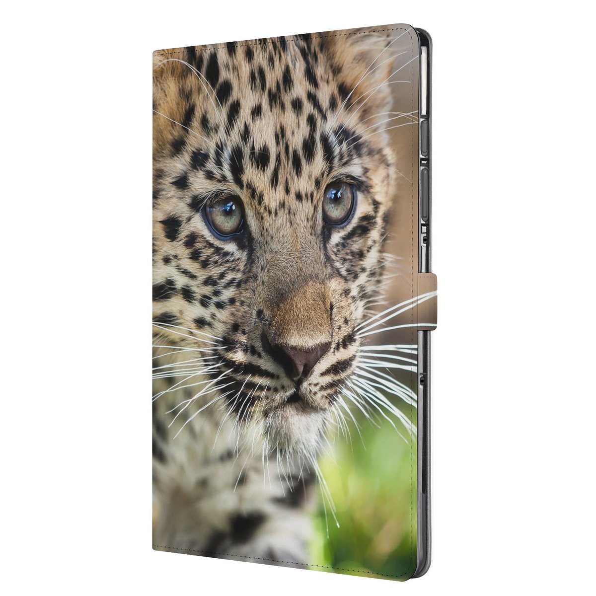 Samsung Galaxy Tab S10 FE Plus Book Case Hoesje met Standaard Baby Leopard design baby leopard aanzicht