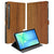 Samsung Galaxy Tab S10 FE Plus Book Case Hoesje met Standaard Donker Hout aanzicht voorzijde