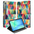 Samsung Galaxy Tab S10 FE Plus Book Case Hoesje met Standaard Geruit kleurrijk geometrisch design vooraan en achteraan