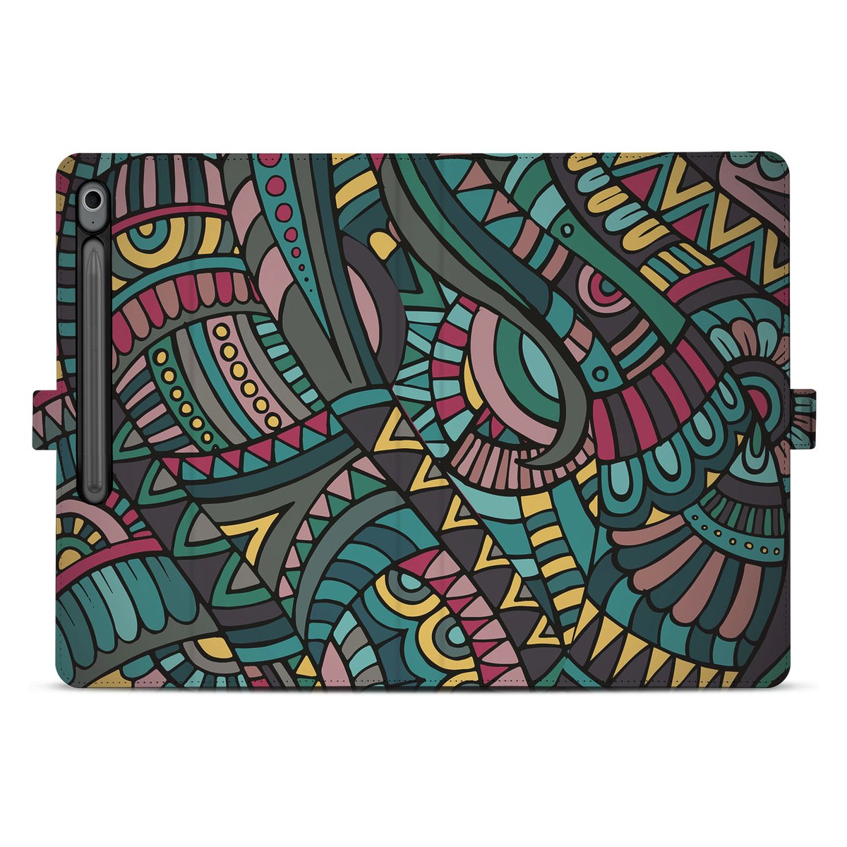 Samsung Galaxy Tab S10 FE Plus Tablet Hoesje Aztec met Standaard design Aztec achterzijde