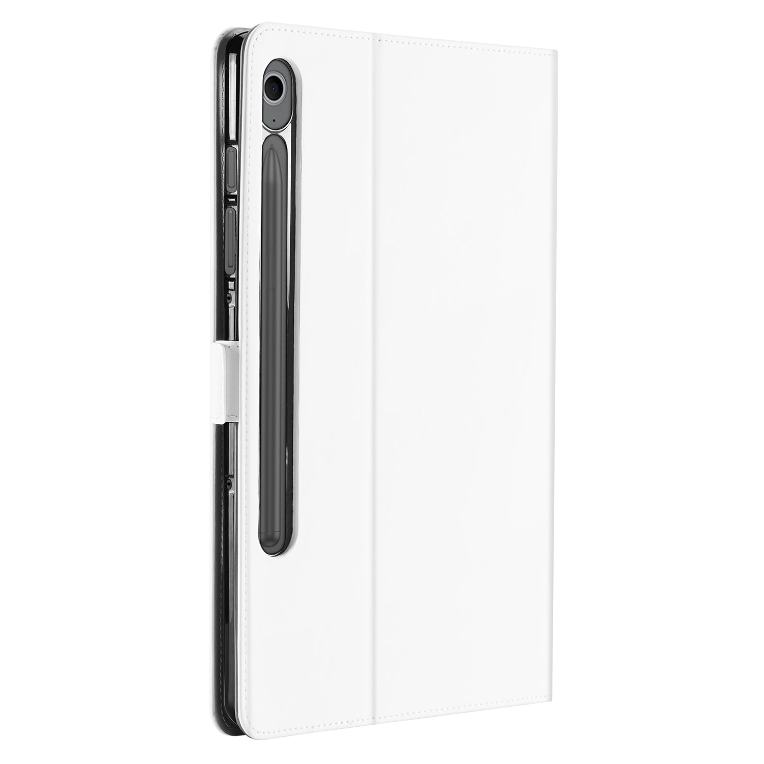 Samsung Galaxy Tab S10 FE / S9 FE Book Cover Hoesje met Standaard - Wit book cover hoesje wit aanzicht