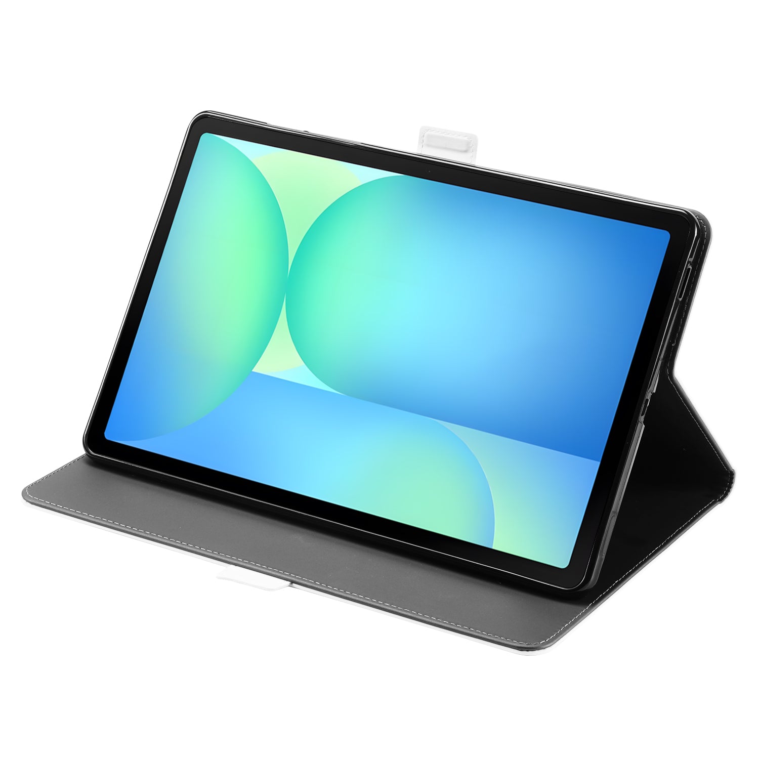 Samsung Galaxy Tab S10 FE / S9 FE Book Cover Hoesje met Standaard - Wit tablet voorkant zwart