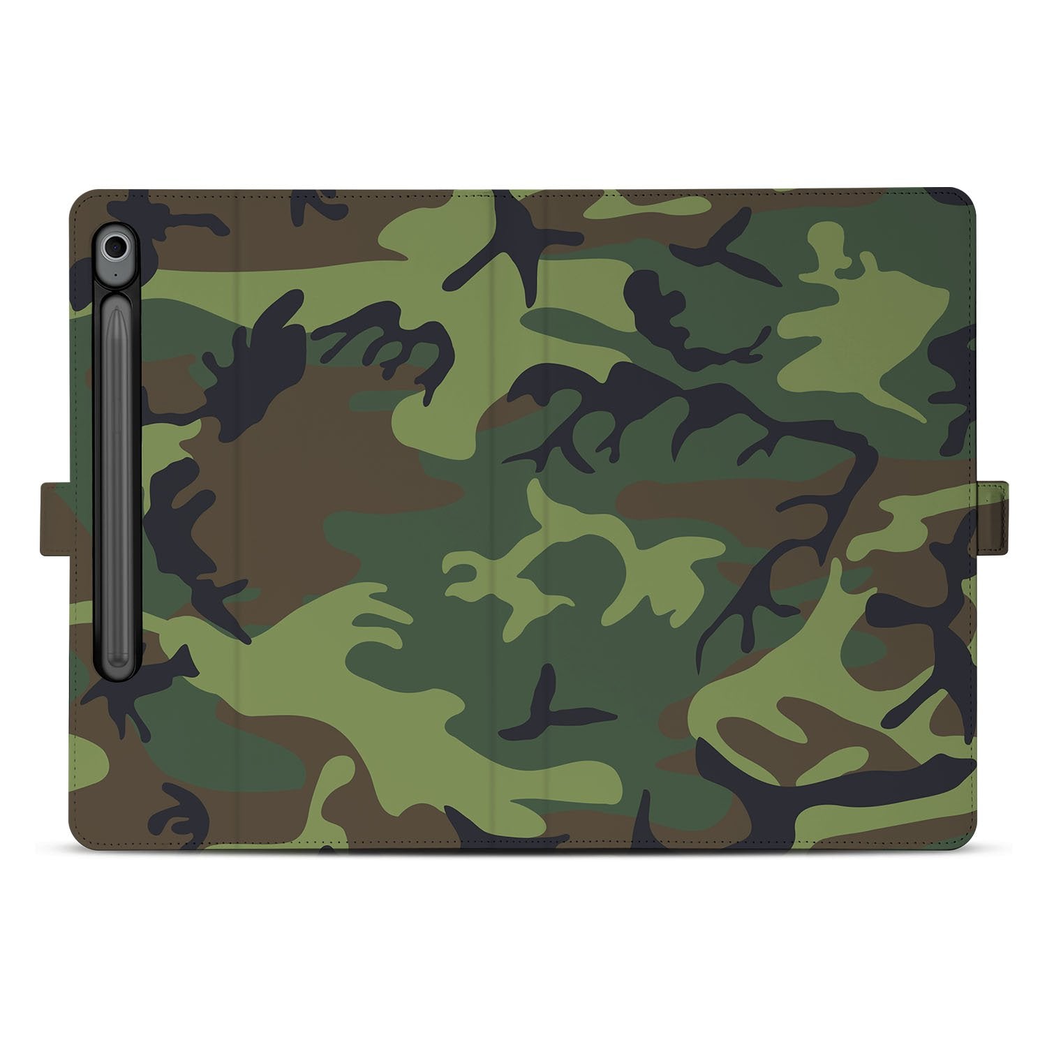 Samsung Galaxy Tab S10 FE | Tab S9 FE Book Case Hoesje met Standaard Army Dark camouflage design voorkant