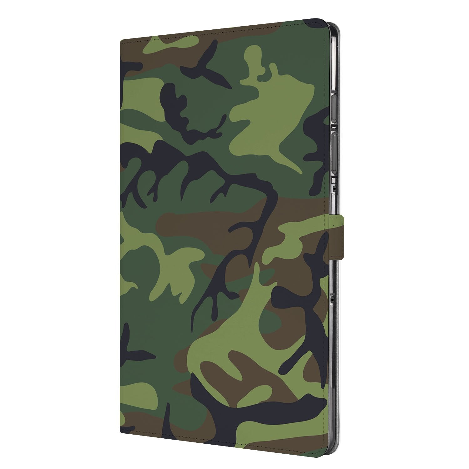 Samsung Galaxy Tab S10 FE | Tab S9 FE Book Case Hoesje met Standaard Army Dark camouflage design voorkant