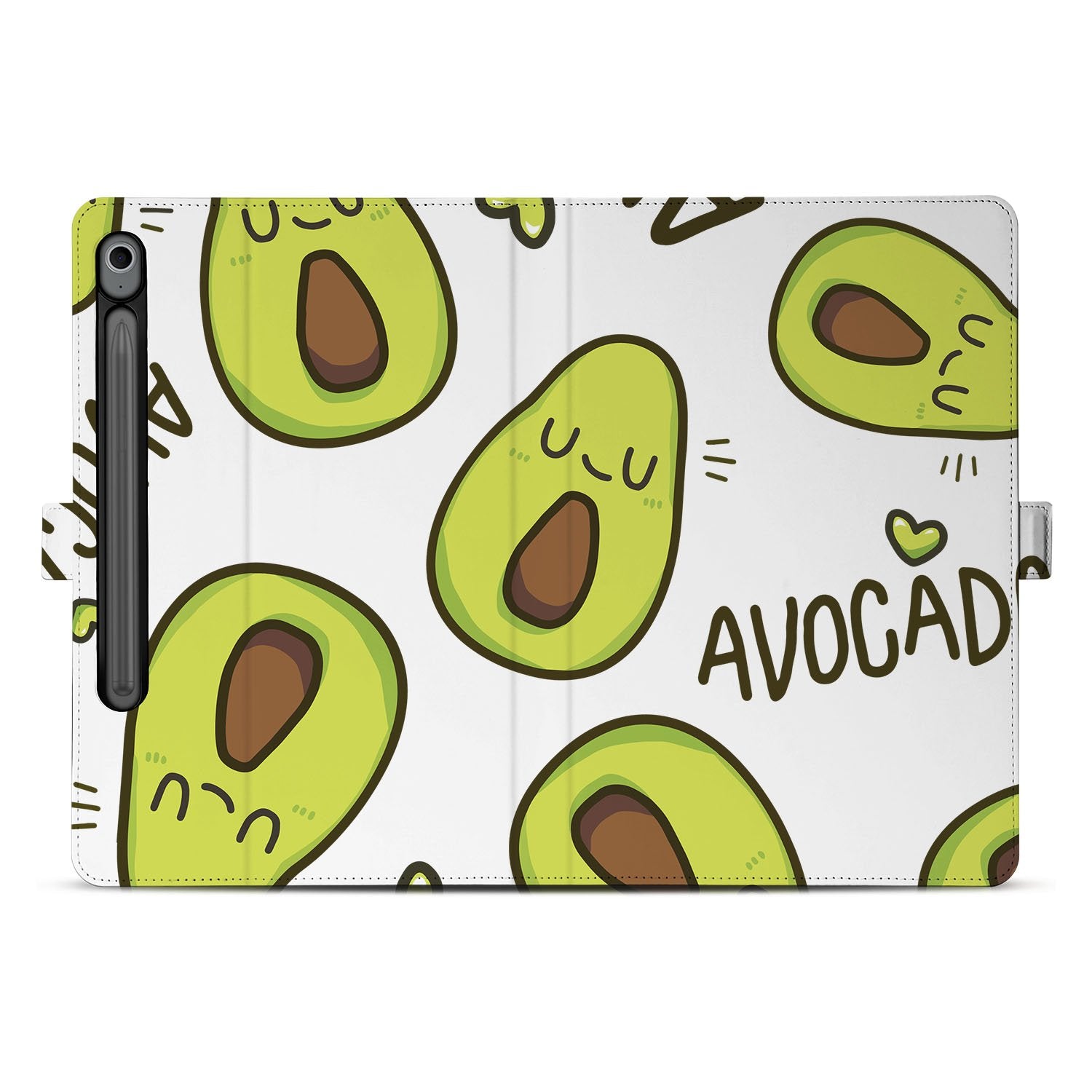 Samsung Galaxy Tab S10 FE | Tab S9 FE Book Case Hoesje met Standaard Avocado Singing avocado design voorkant