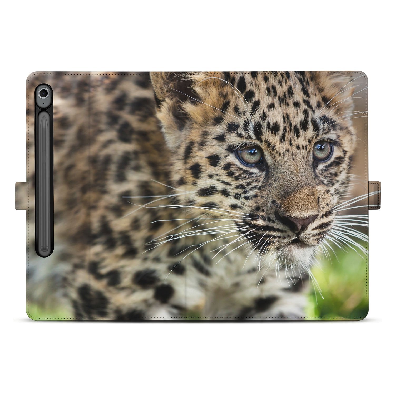 Samsung Galaxy Tab S10 FE | Tab S9 FE Book Case Hoesje met Standaard Baby Leopard design baby leopard aanzicht