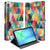 Samsung Galaxy Tab S10 FE | Tab S9 FE Book Case Hoesje met Standaard Geruit kleurrijk geometrisch design aanzicht