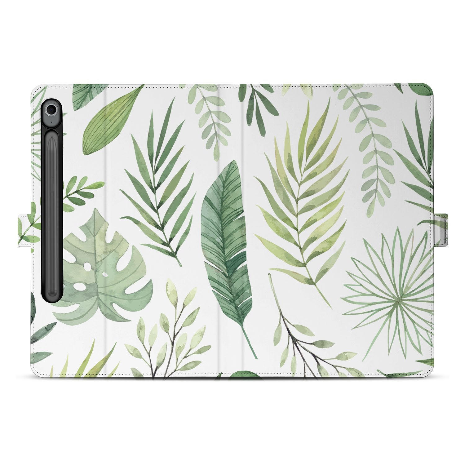 Samsung Galaxy Tab S10 FE | Tab S9 FE Book Case Hoesje met Standaard Leaves design leaves achterkant