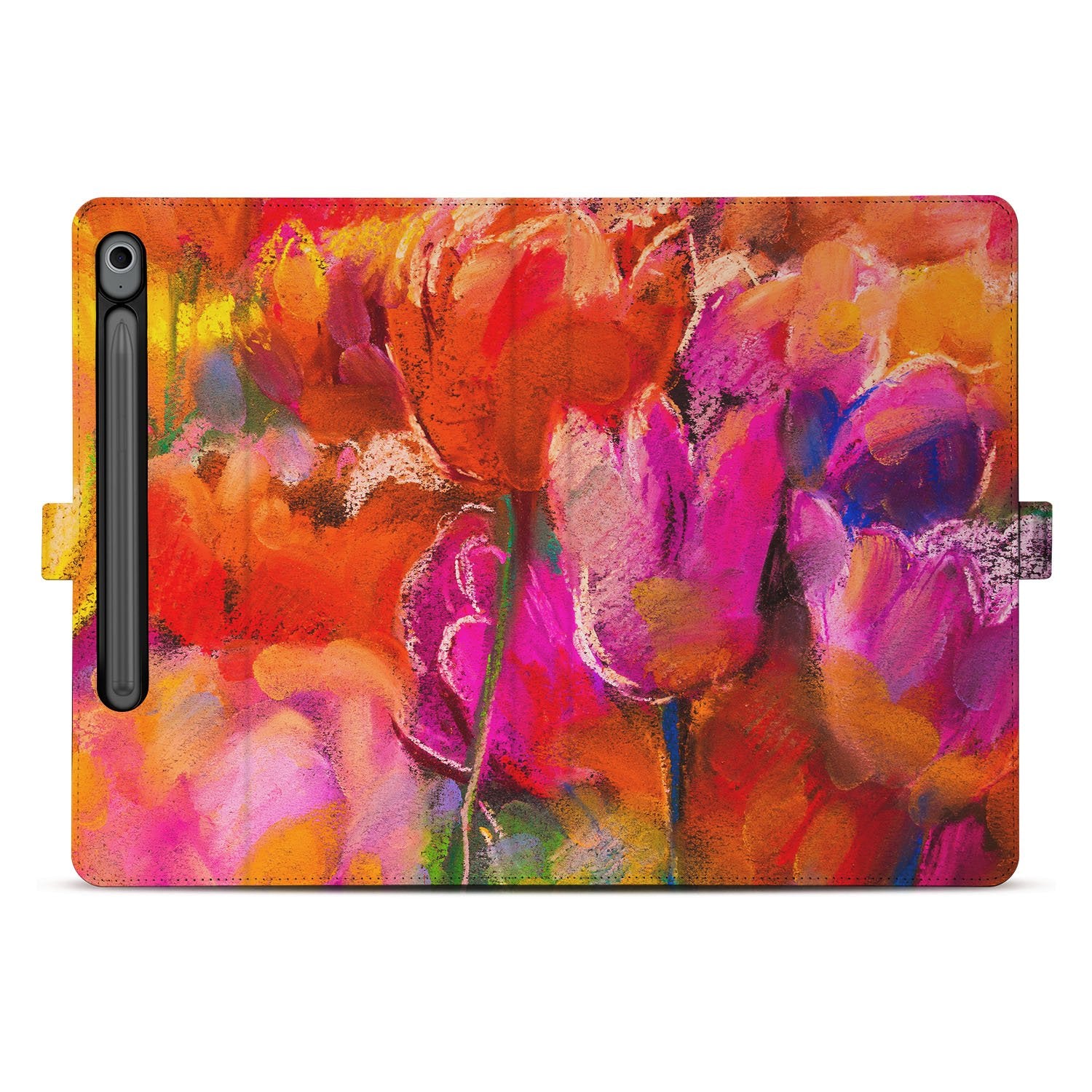 Samsung Galaxy Tab S10 FE | Tab S9 FE Book Case Hoesje met Standaard Tulips design tulpen kleurrijk