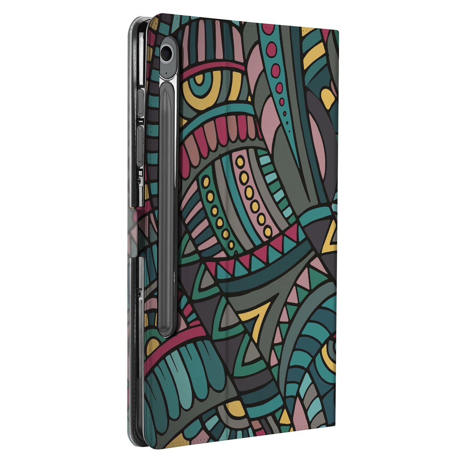 Samsung Galaxy Tab S10 FE | Tab S9 FE Tablet Hoesje Aztec met Standaard zij aanzicht