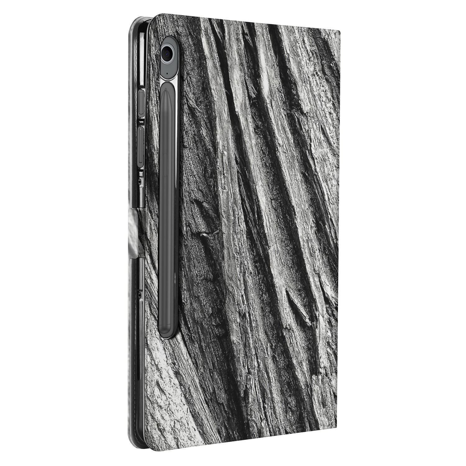 Samsung Galaxy Tab S10 FE | Tab S9 FE Tablet Hoesje Boomschors met Standaard hoesje boomschors zwart wit