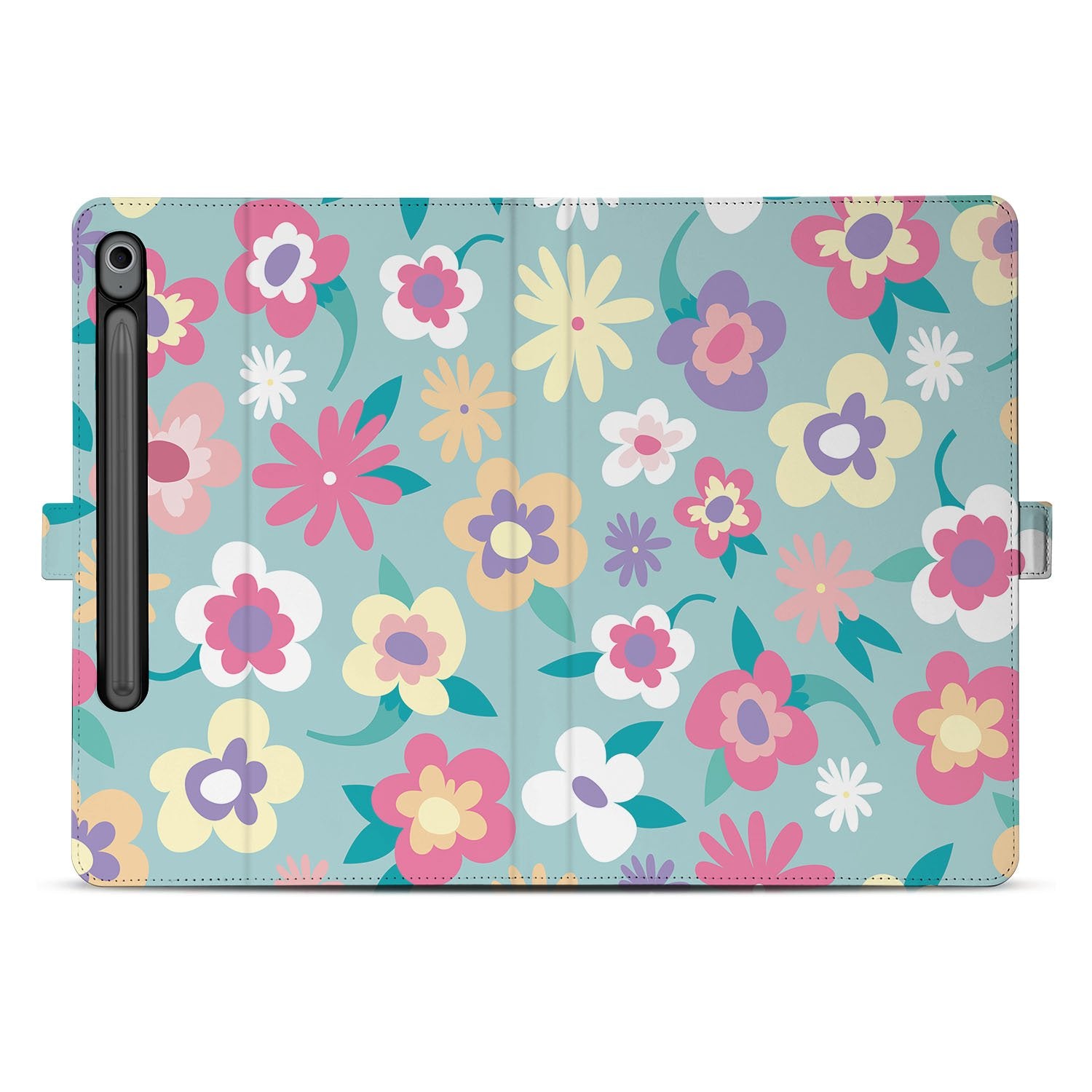 Samsung Galaxy Tab S10 FE Tab S9 FE Tablet Hoesje Flower Power met Standaard design flower pattern voorkant