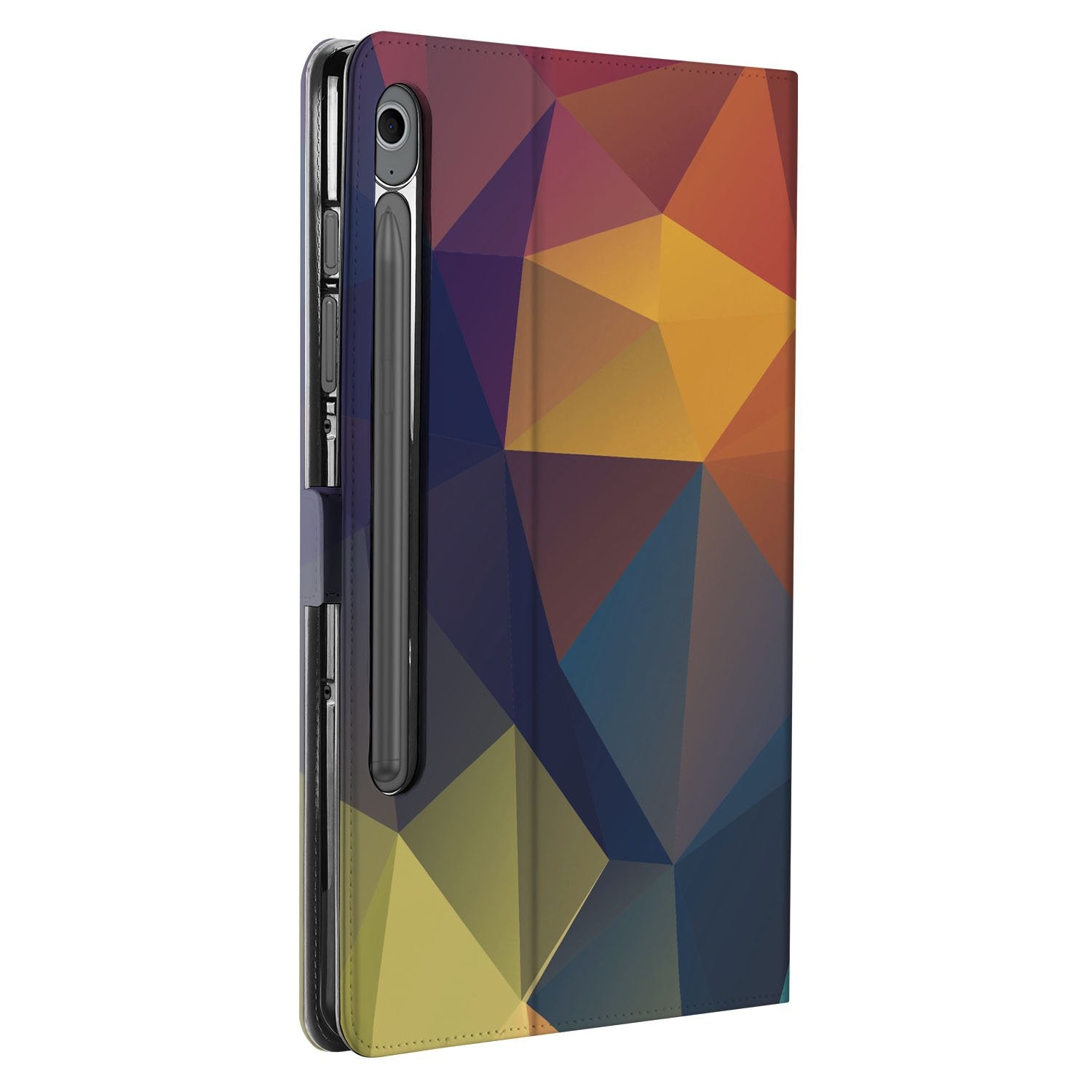 Samsung Galaxy Tab S10 FE | Tab S9 FE Tablet Hoesje Polygon Color gesloten voorkant