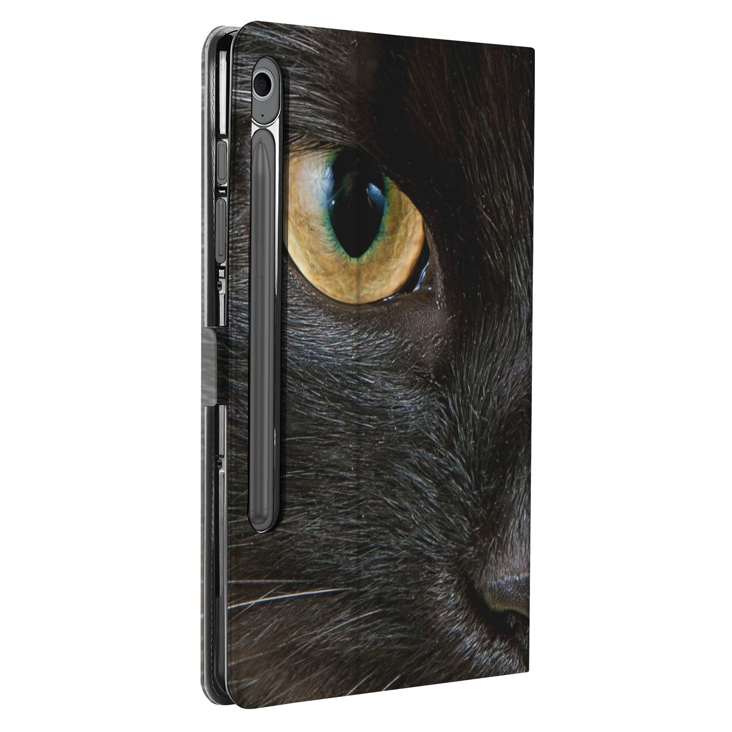 Samsung Galaxy Tab S10 FE Tab S9 FE Tablet Hoesje Zwarte Kat met Standaard zwart kat oog