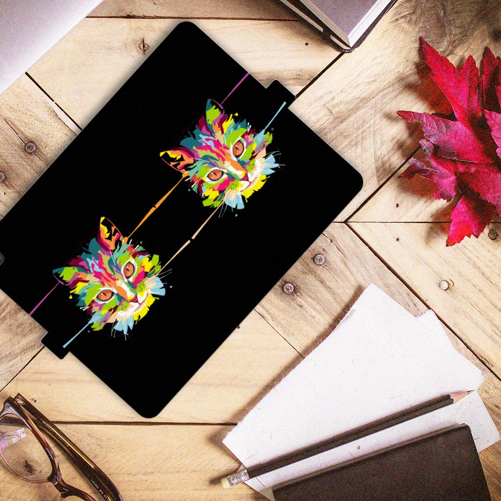 Samsung Galaxy Tab S6 Lite S6 Lite (2022) Hippe Tablet Hoes Cat Color vooraanzicht