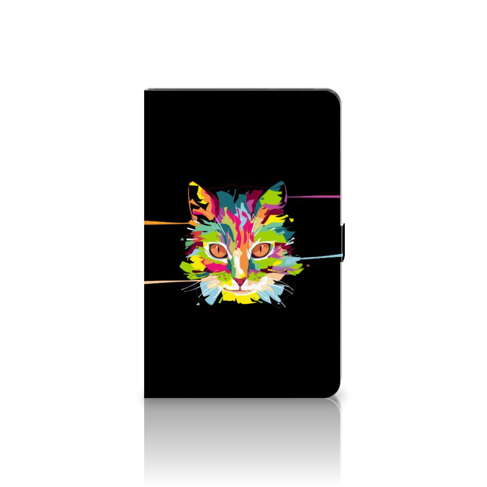 Samsung Galaxy Tab S6 Lite | S6 Lite (2022) Hippe Tablet Hoes Cat Color voorkant kat print