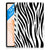 Samsung Galaxy Tab S7FE Back Case Zebra zwart witte strepen vooraanzicht