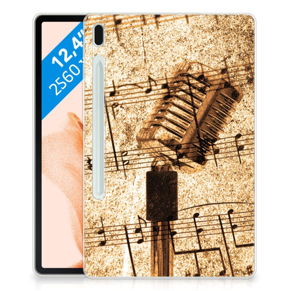 Samsung Galaxy Tab S7FE Tablet Backcover met foto Bladmuziek - B2C Telecom