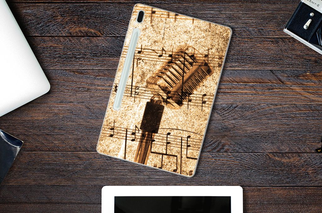 Samsung Galaxy Tab S7FE Tablet Backcover met foto Bladmuziek - B2C Telecom