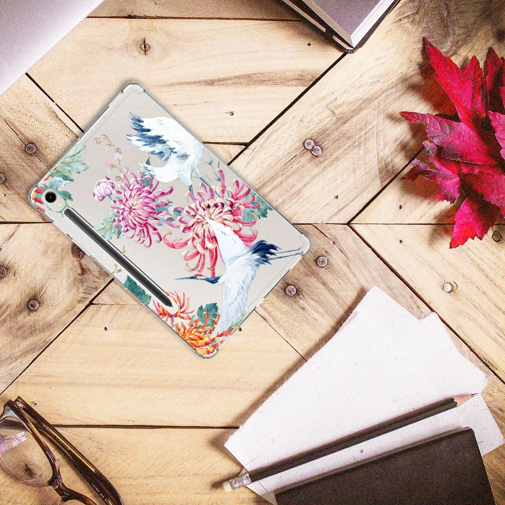 Samsung Galaxy Tab S9 Back Case Bird Flowers