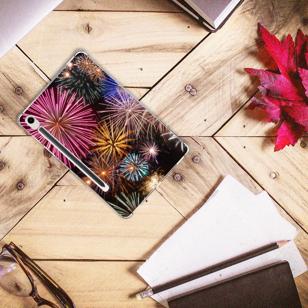 Samsung Galaxy Tab S9 Leuke Siliconen Hoes Vuurwerk