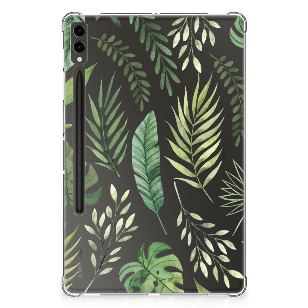 Samsung Galaxy Tab S9 Plus Siliconen Hoesje Leaves met groene bladeren voor bescherming, gebruiksgemak en uitstraling 🍃