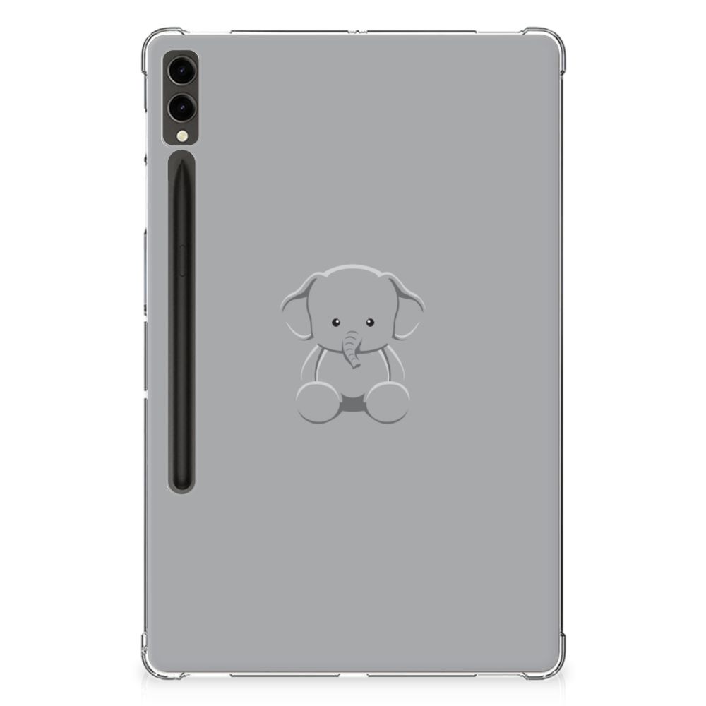 Samsung Galaxy Tab S9 Plus Tablet Back Cover Grijs Baby Olifant achterzijde