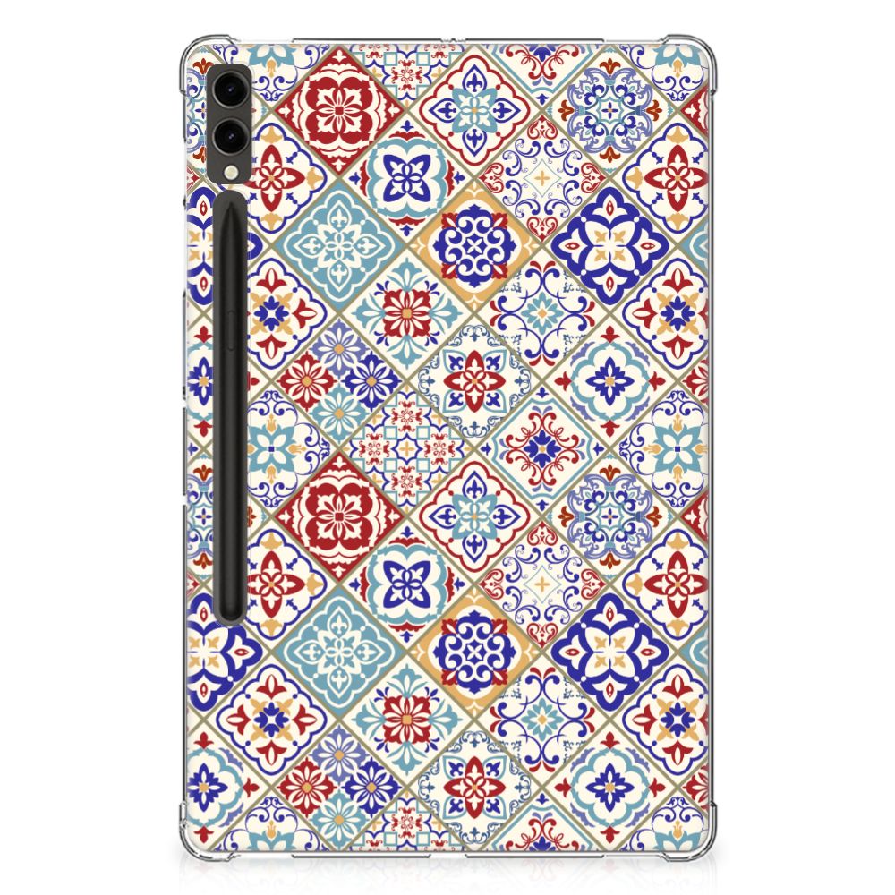 Samsung Galaxy Tab S9 Plus Tablet Back Cover Tiles Color design mooi bovenaanzicht