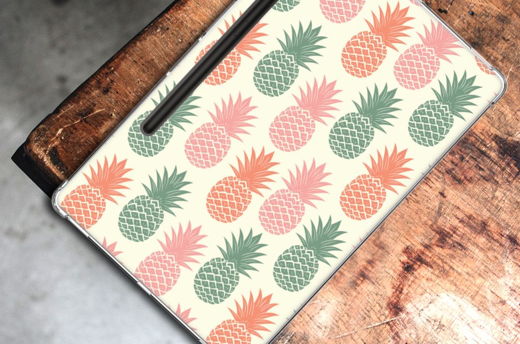 Samsung Galaxy Tab S9 Plus Tablet Cover Ananas met kleurrijke ananas design voor bescherming en stijl 🍍