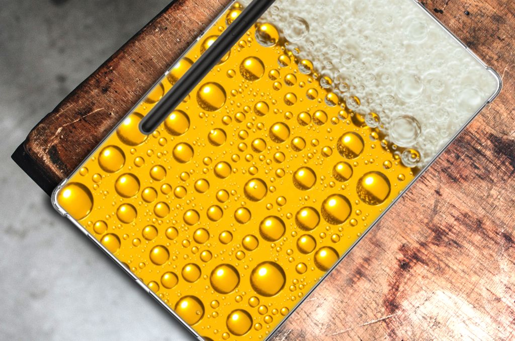 Samsung Galaxy Tab S9 Plus Tablet Cover Bier bierprint bovenaanzicht