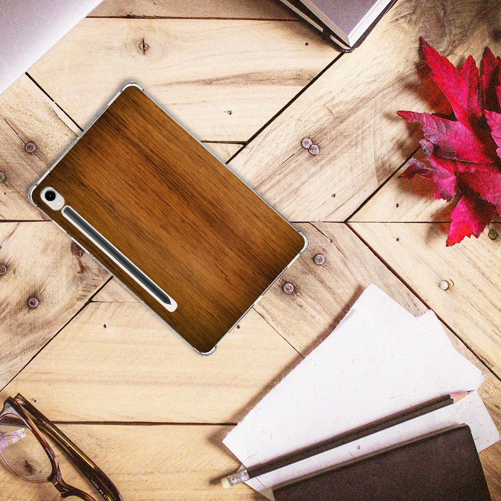 Samsung Galaxy Tab S9 Silicone Tablet Hoes Donker Hout