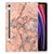 Samsung Galaxy Tab S9 Tablet Back Cover Marmer Oranje design hoesje aanzicht