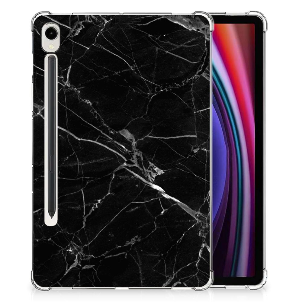 Samsung Galaxy Tab S9 Tablet Back Cover Marmer Zwart originele achterkant zwart marmer