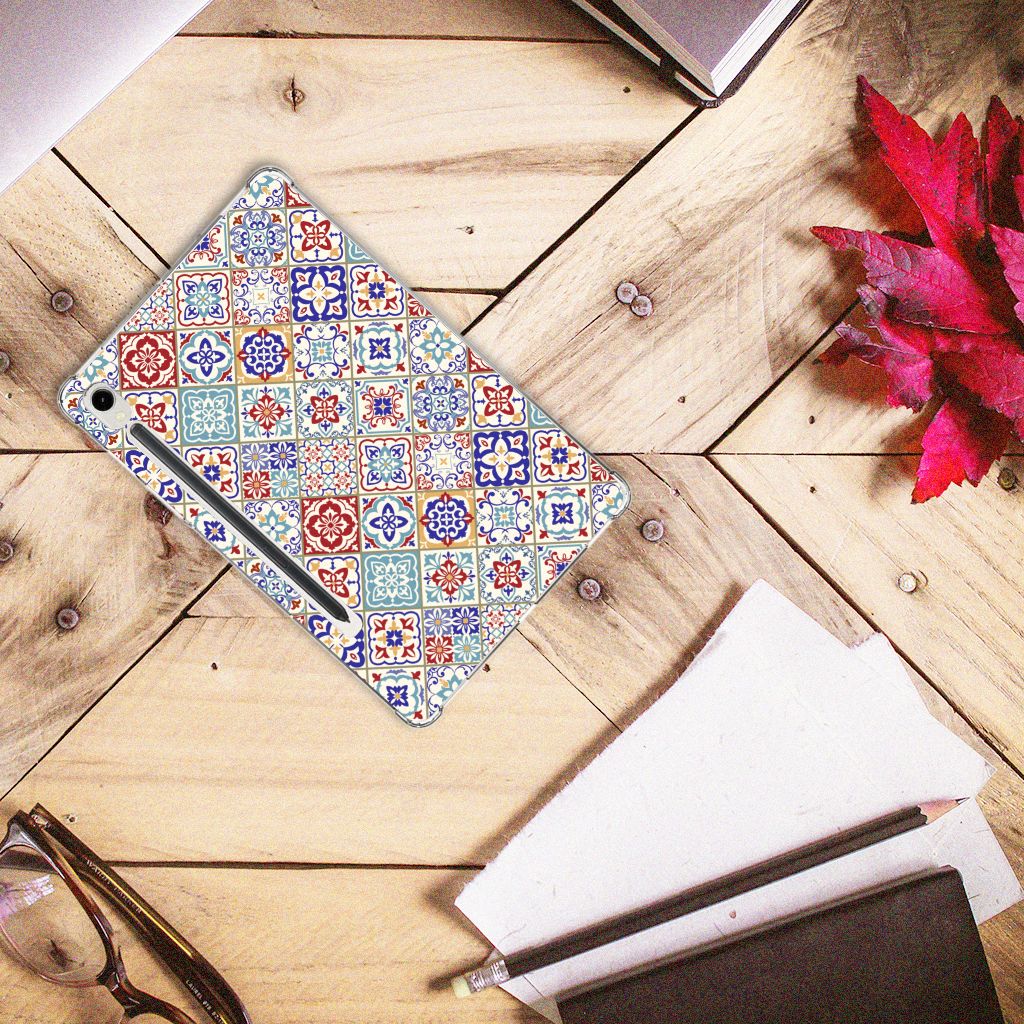 Samsung Galaxy Tab S9 Tablet Back Cover Tiles Color design bovenkant