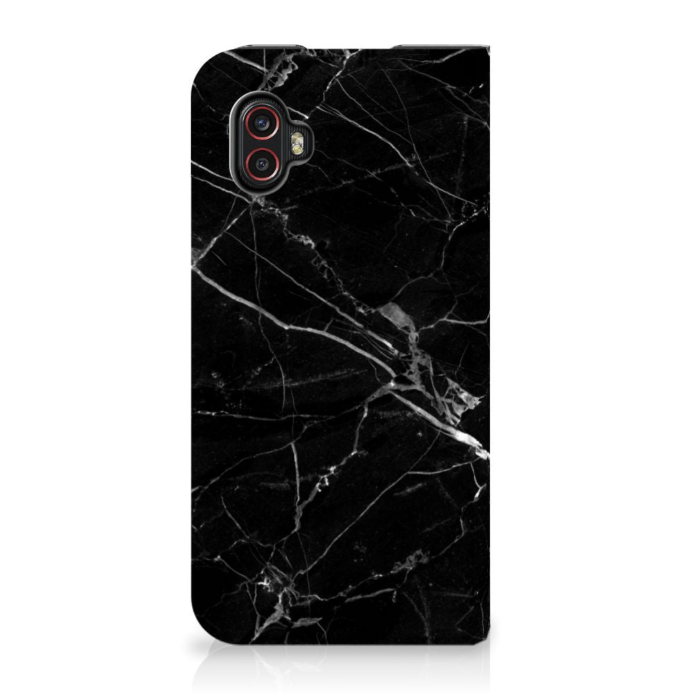 Samsung Galaxy Xcover 6 Pro Standcase Marmer Zwart achterkant zwart marmer