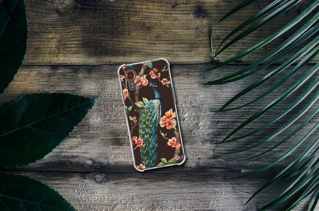 Samsung Galaxy Xcover 7 Case Anti-shock Pauw met Bloemen B2C Telecom