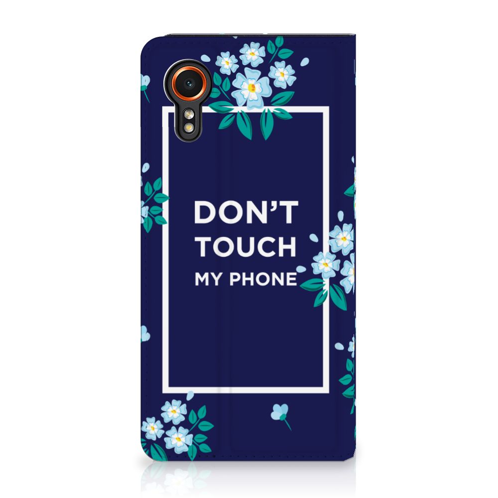 Samsung Galaxy Xcover 7 Design Case Flowers Blue DTMP voorzijde