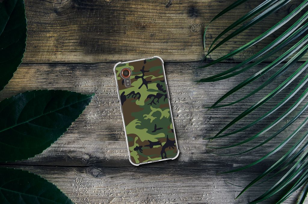 Samsung Galaxy Xcover 7 Doorzichtige Silicone Hoesje Army Dark B2C Telecom