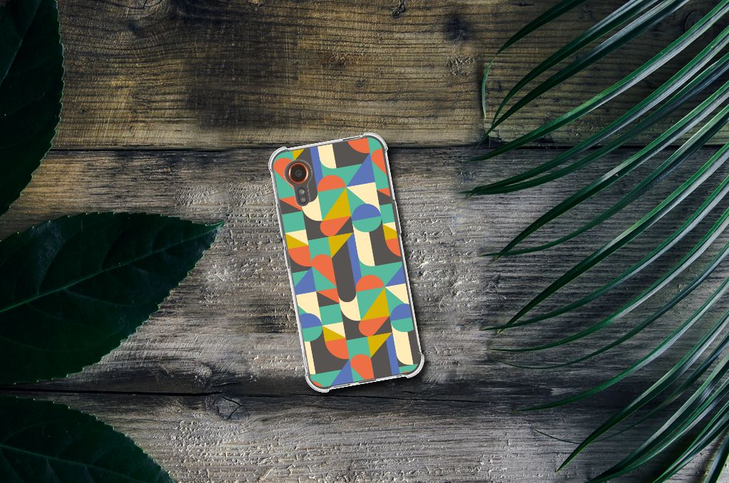 Samsung Galaxy Xcover 7 Doorzichtige Silicone Hoesje Funky Retro B2C Telecom