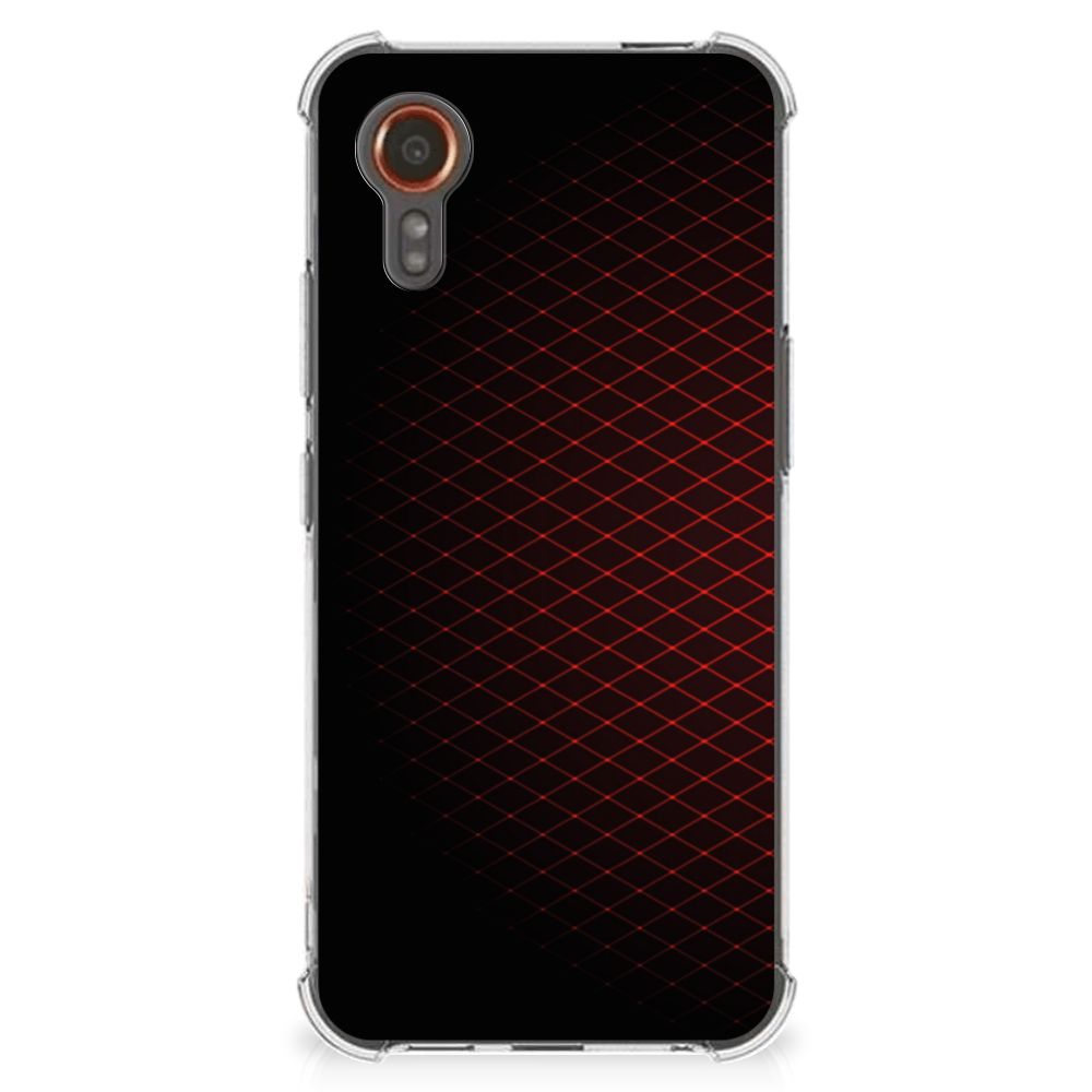 Samsung Galaxy Xcover 7 Doorzichtige Silicone Hoesje Geruit Rood B2C Telecom