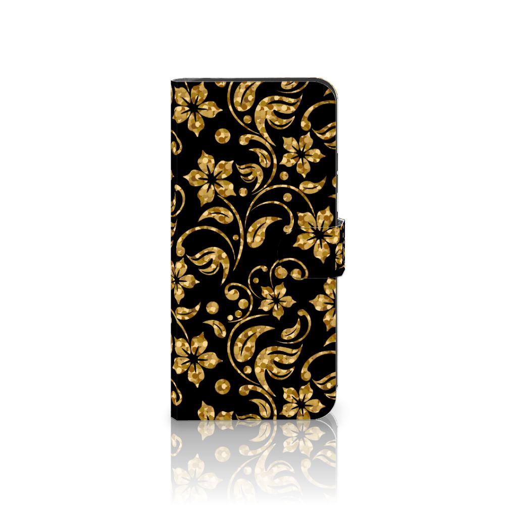 Samsung Galaxy Xcover 7 Hoesje Gouden Bloemen met een elegant gouden bloemenontwerp voor stijl en bescherming.
