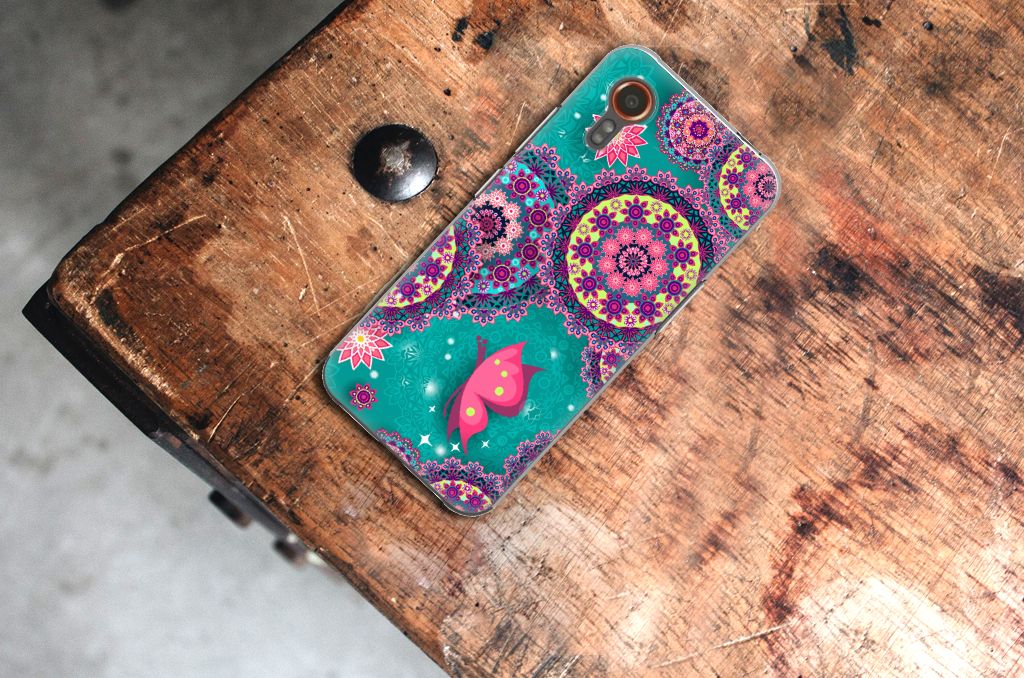 Samsung Galaxy Xcover 7 Hoesje maken Cirkels en Vlinders design cirkels vlinders aanzicht