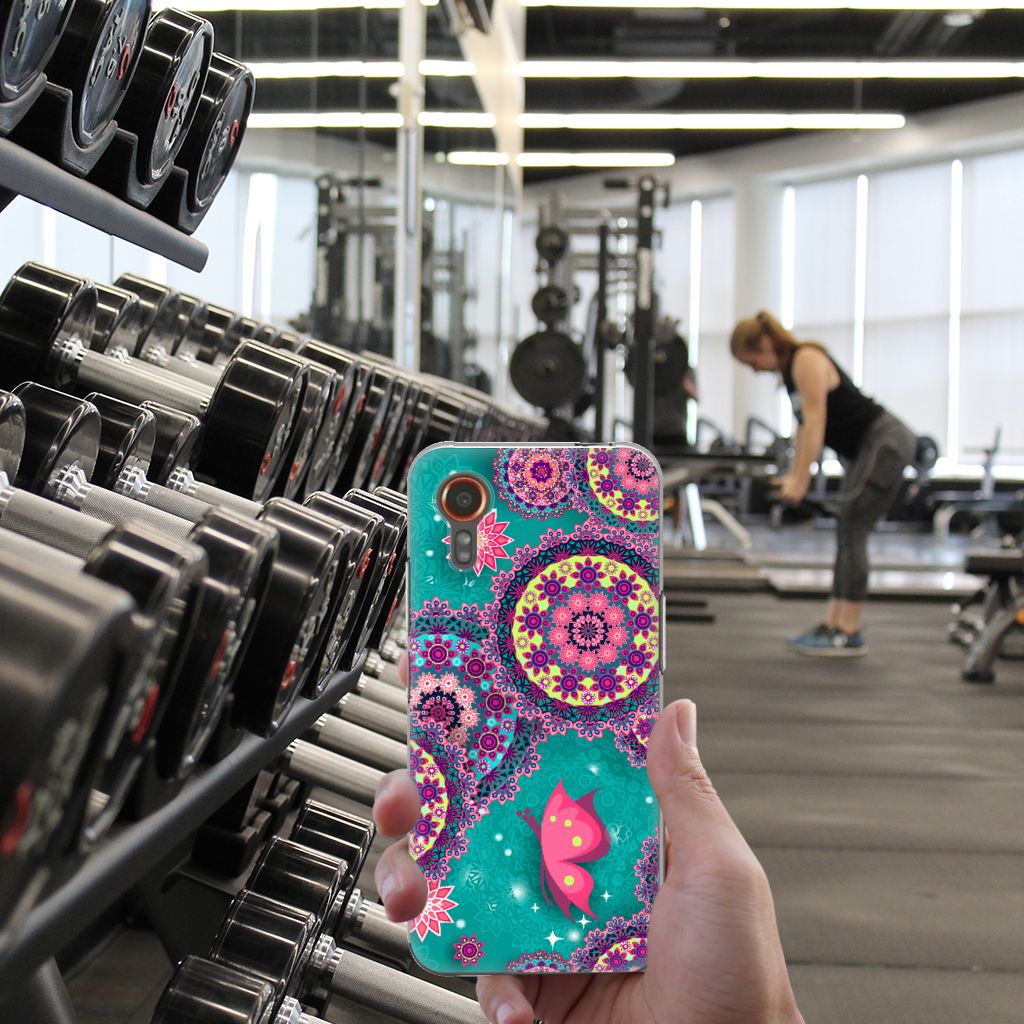 Samsung Galaxy Xcover 7 Hoesje maken Cirkels en Vlinders sportieve omgeving smartphone case
